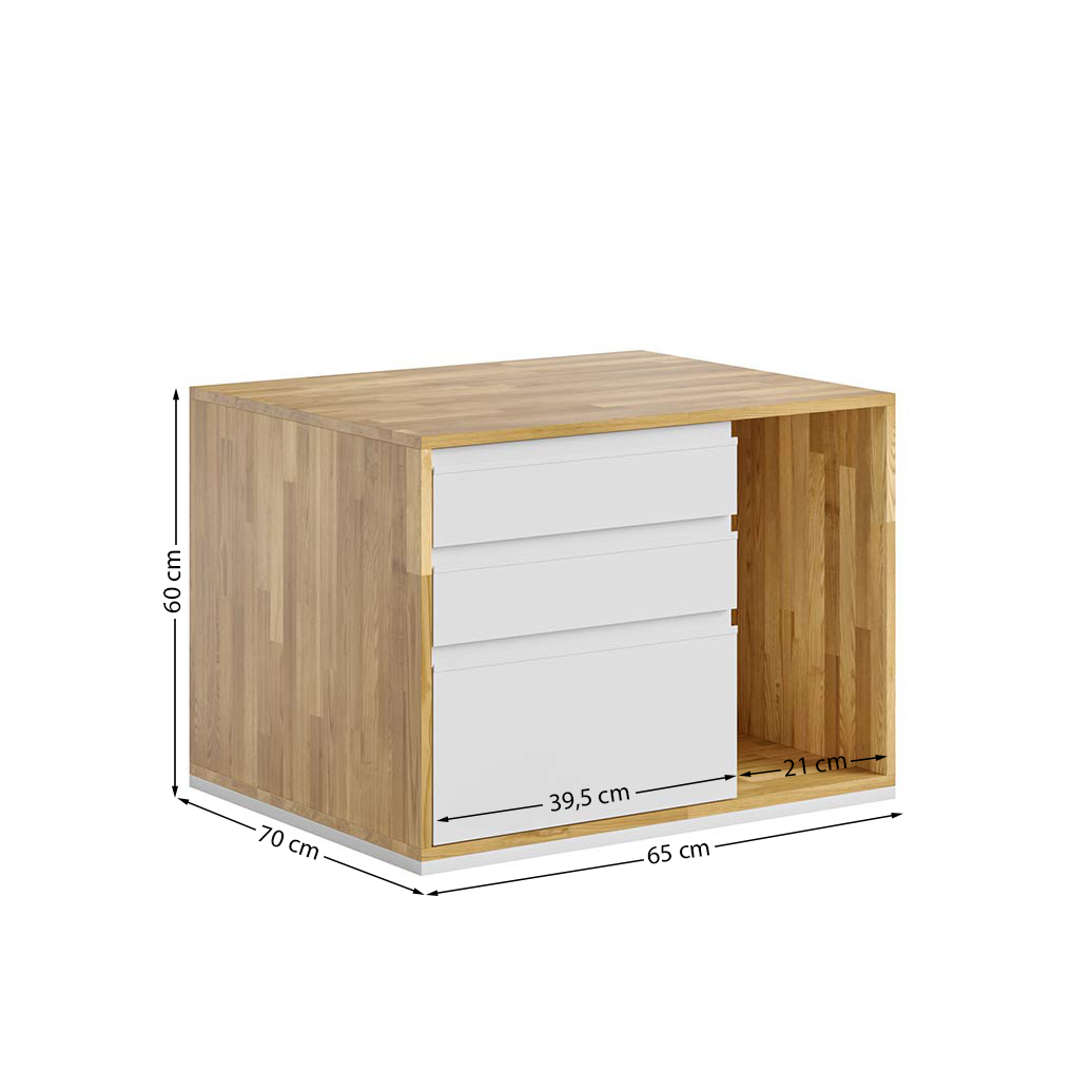 Sockel, moderner Schreibtischschrank Loft Office Plus - links