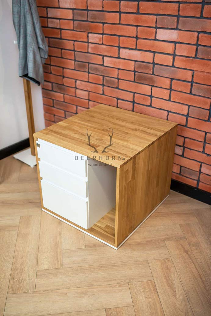 Sockel, moderner Schreibtischschrank Loft Office Plus - links
