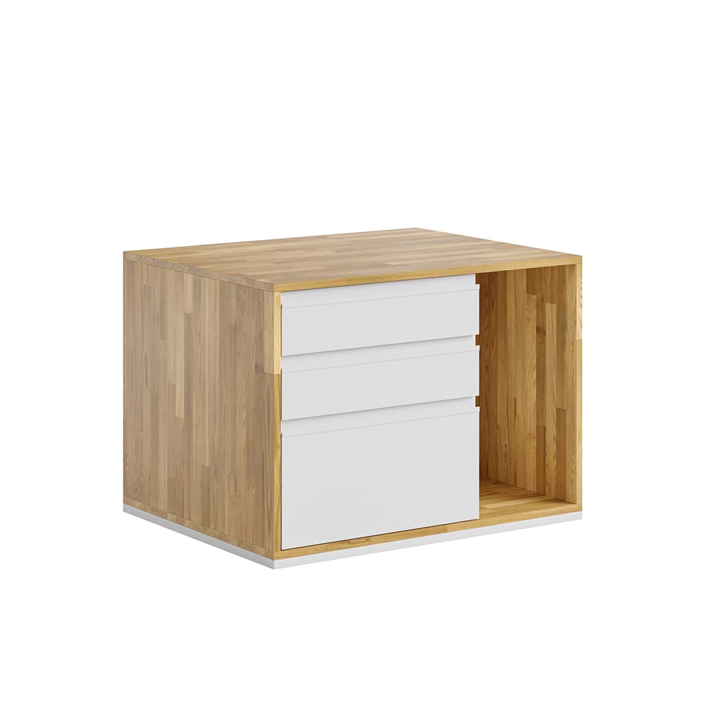 Sockel, moderner Schreibtischschrank Loft Office Plus - links
