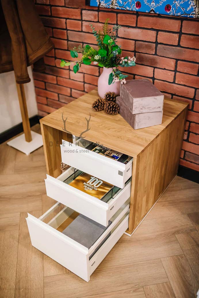 Weißer Rollcontainer mit Schubladen "loft office plus"
