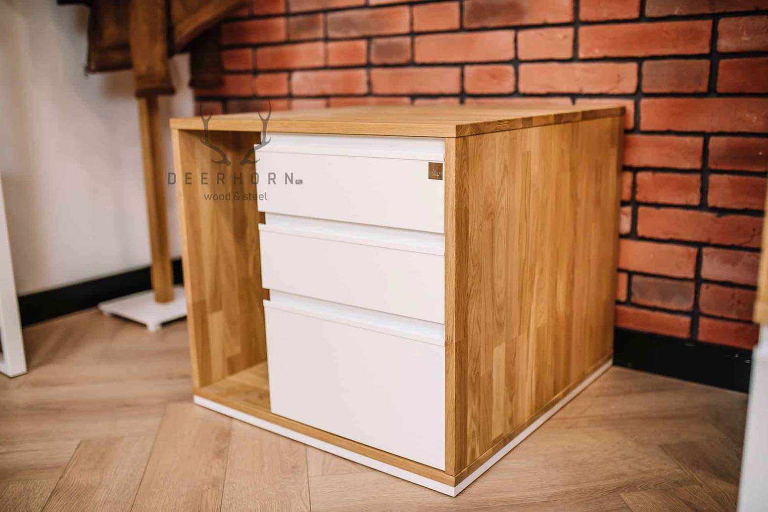 Weißer Rollcontainer mit Schubladen "loft office plus"