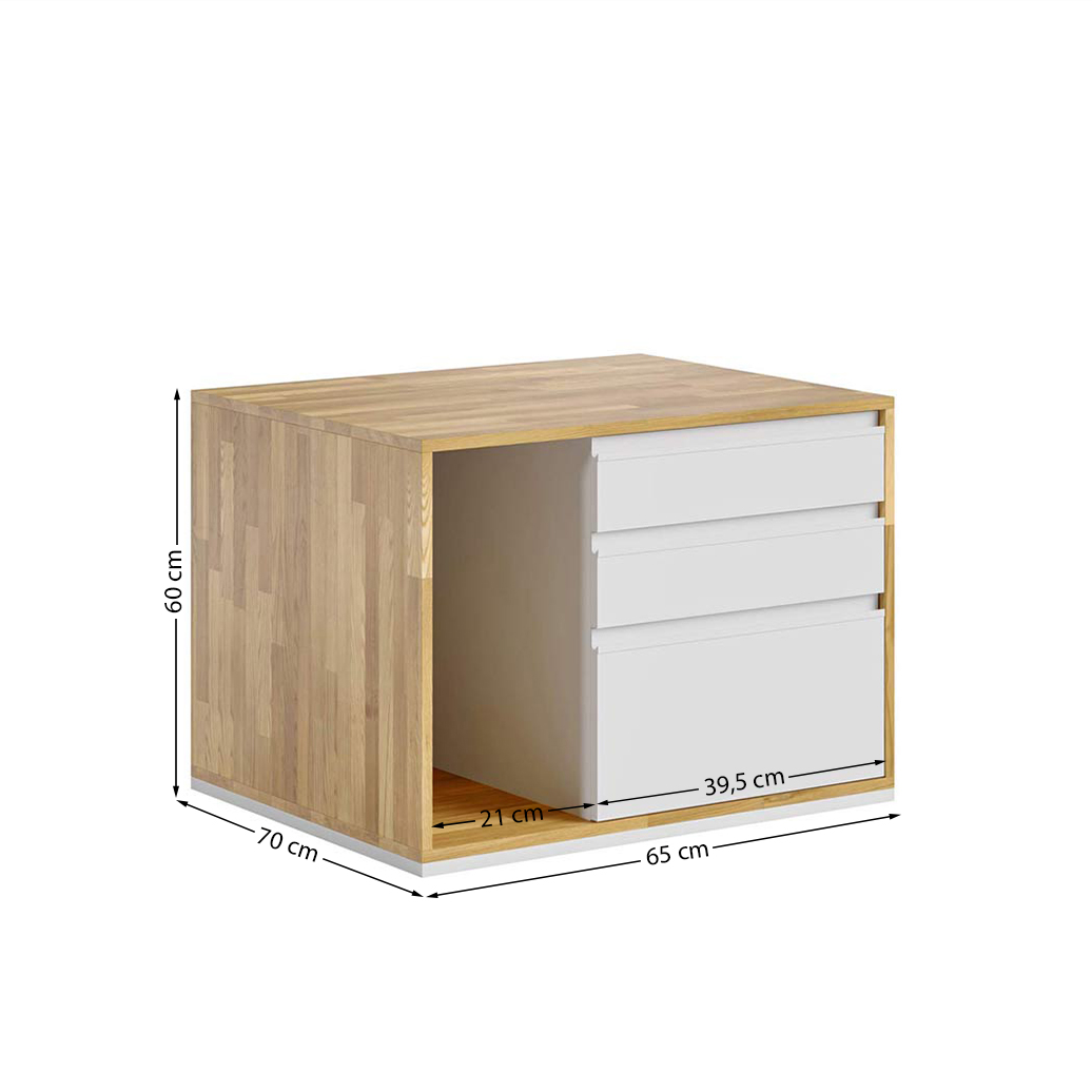 Weißer Rollcontainer mit Schubladen "loft office plus"