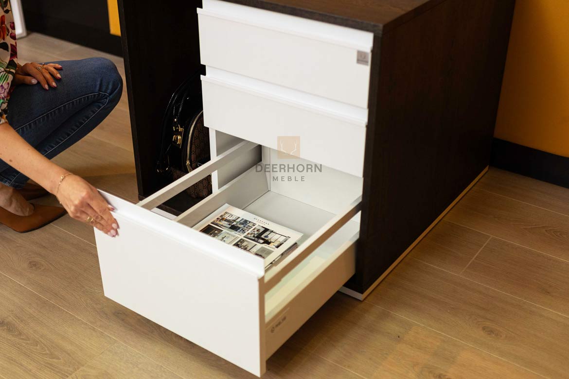 Schreibtischschrank mit Schubladen Ebenholz