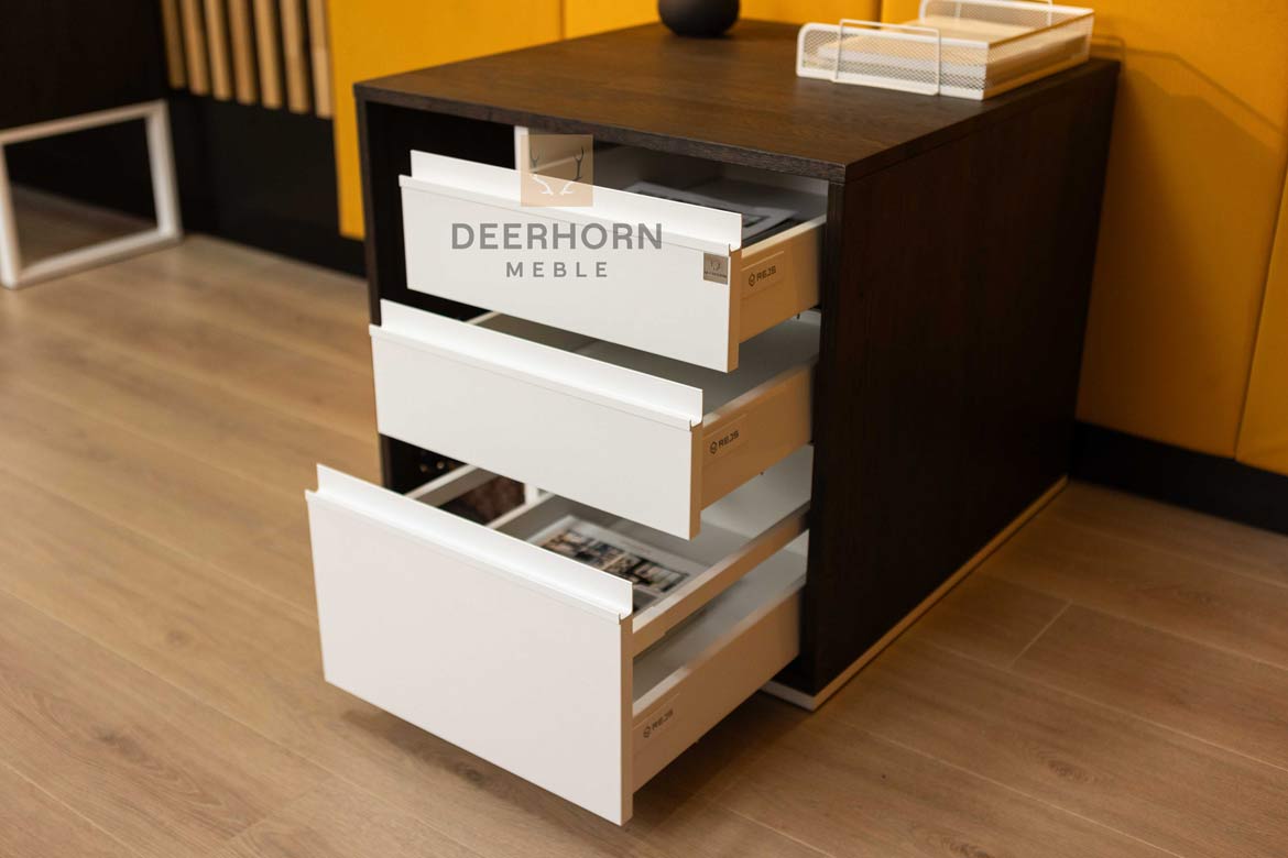 Schreibtischschrank mit Schubladen Ebenholz