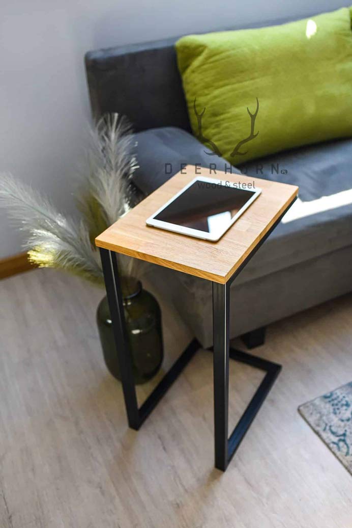 Loft Beistelltisch aus Holz und Metall
