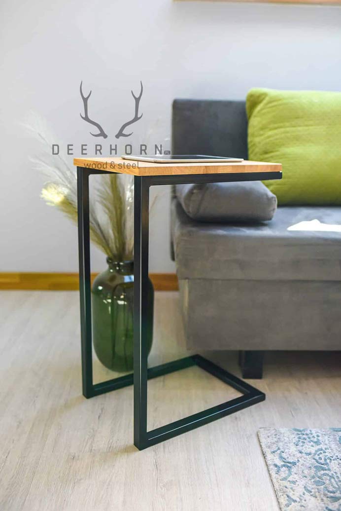 Loft Beistelltisch aus Holz und Metall