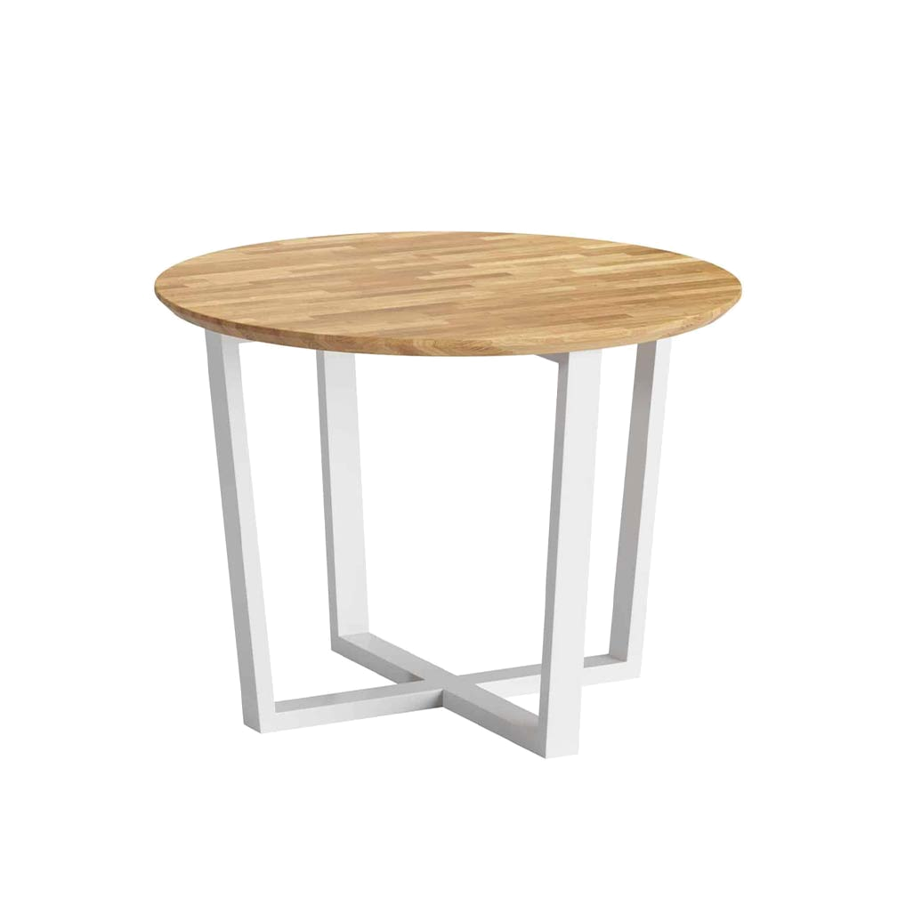 Runder Tisch mit Holzplatte mit Hinterschnitt 100 cm