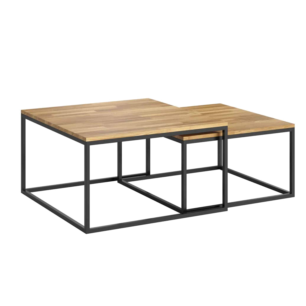Einschiebbare Couchtische 2in1