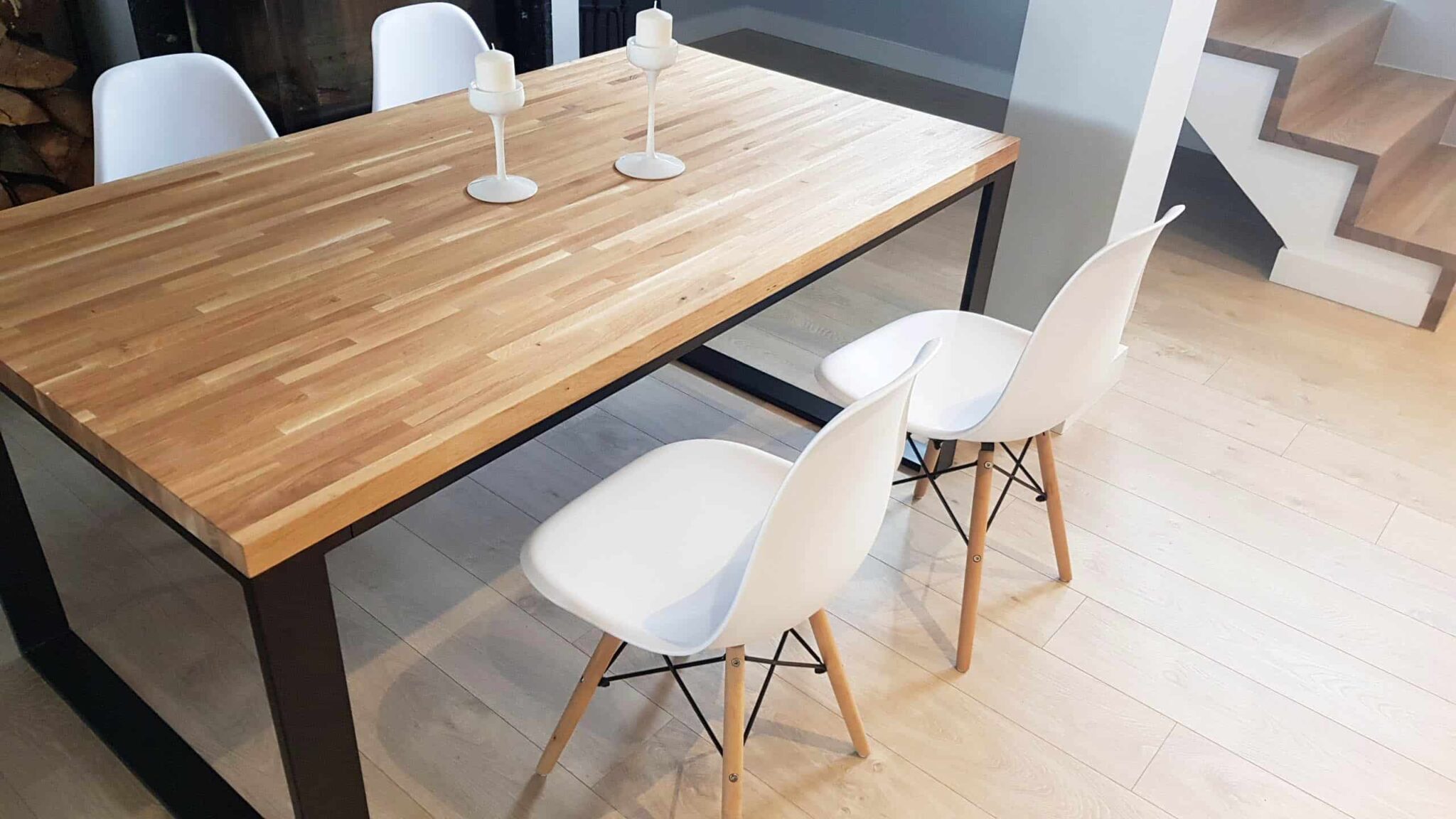 Industrietisch mit Holzplatte Loft-Inspirationen für 6 oder 8 Personen