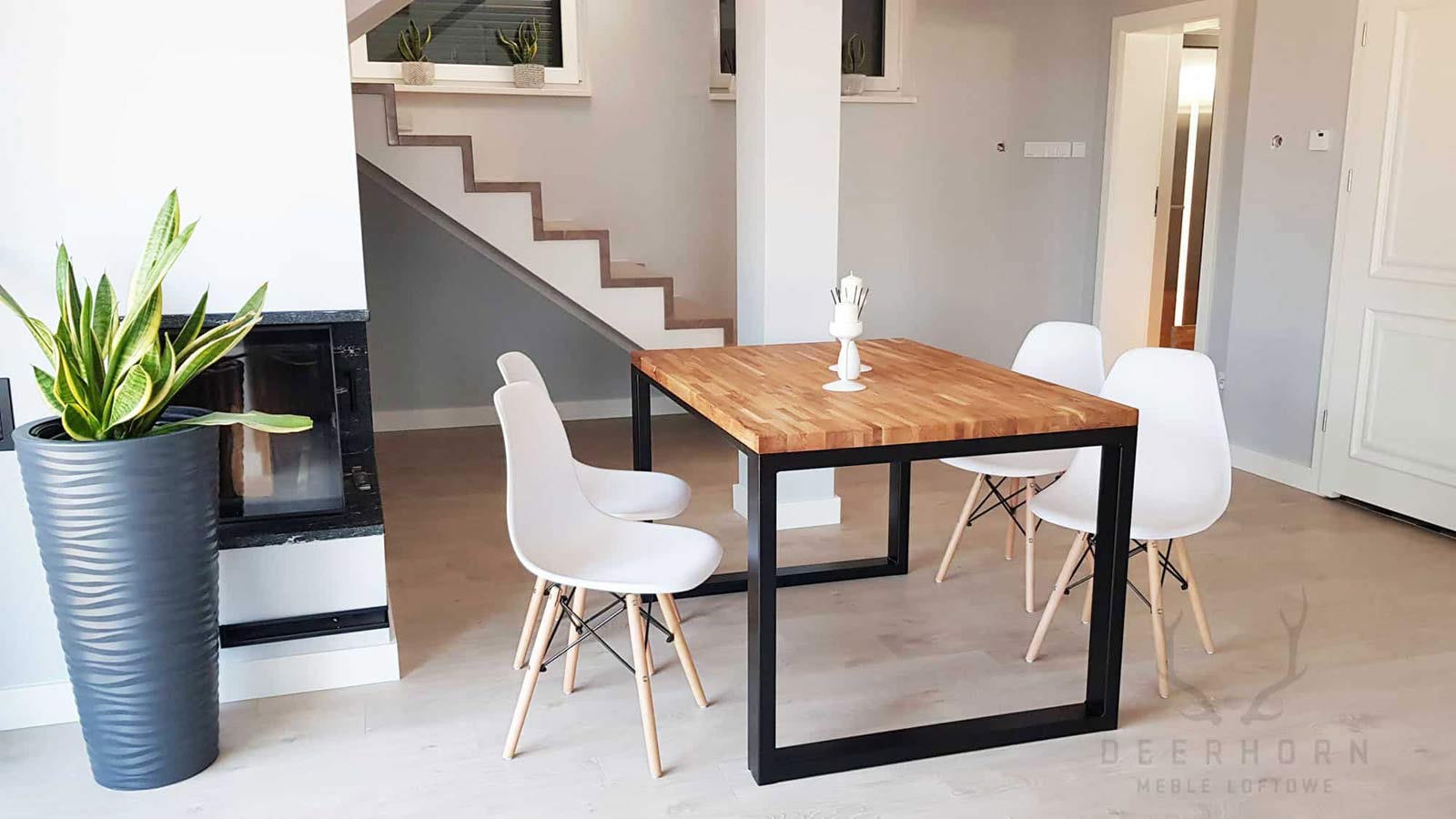 Industrietisch "loft kitchen" Eichenplatte für 6 oder 8 Personen