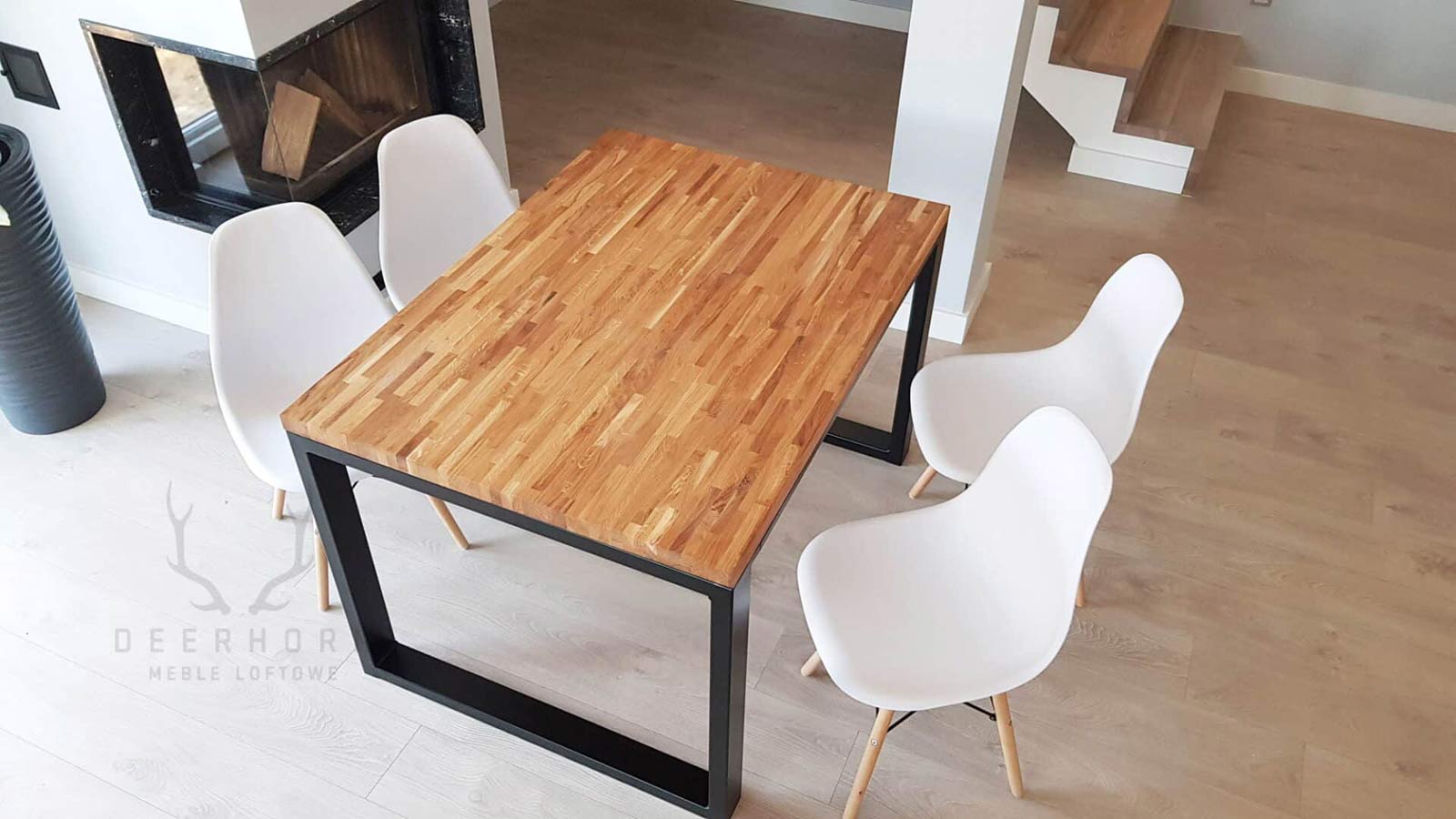 Industrietisch "loft kitchen" Eichenplatte für 6 oder 8 Personen