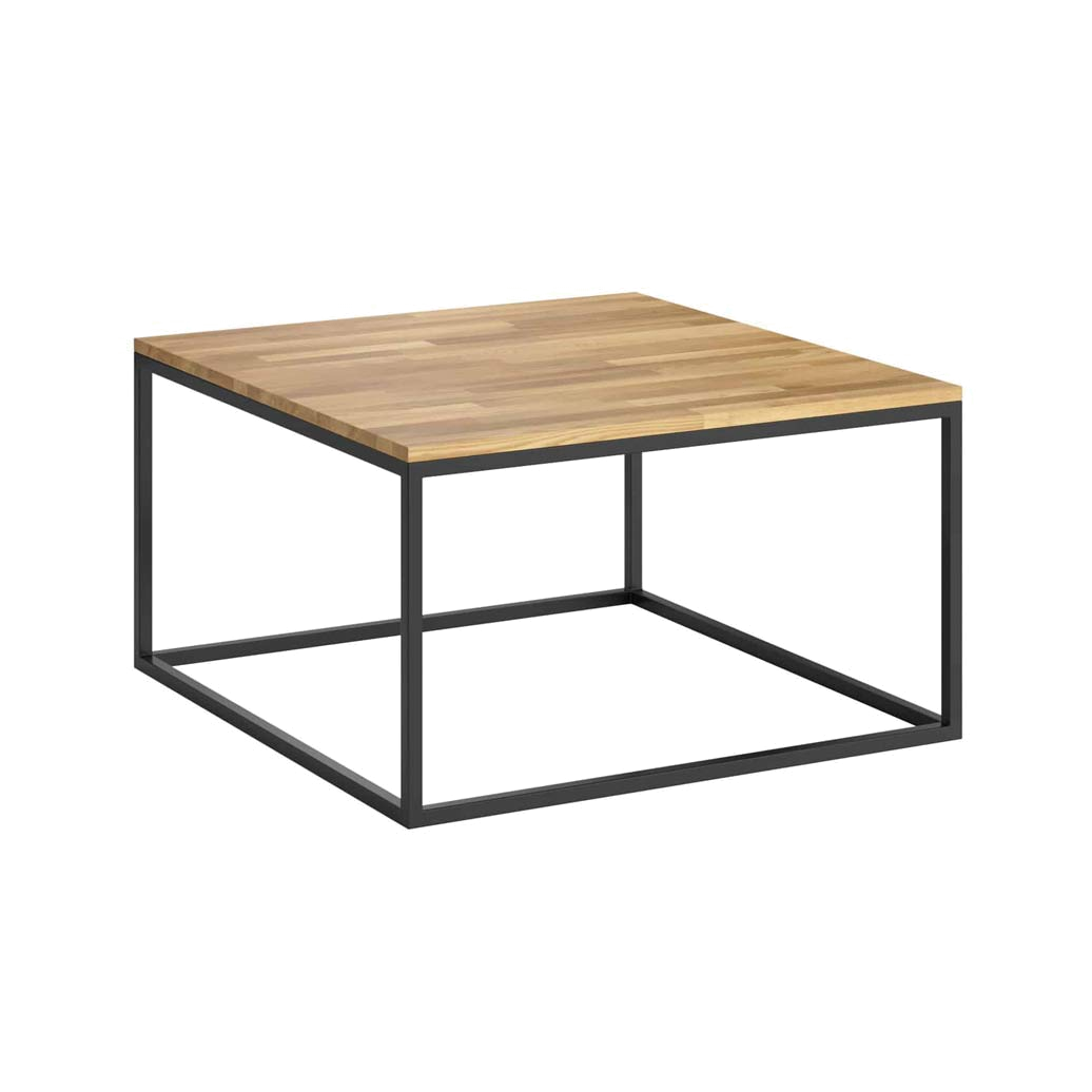 Loft Couchtisch mit Eichenplatte 80x80cm