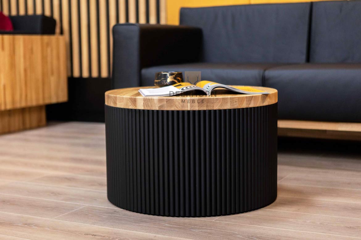 Runder geriffelter Couchtisch Ø 60 cm