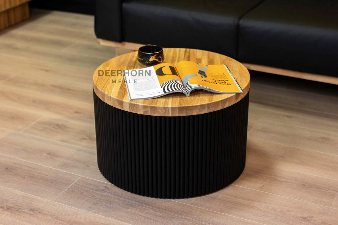 Runder geriffelter Couchtisch Ø 60 cm