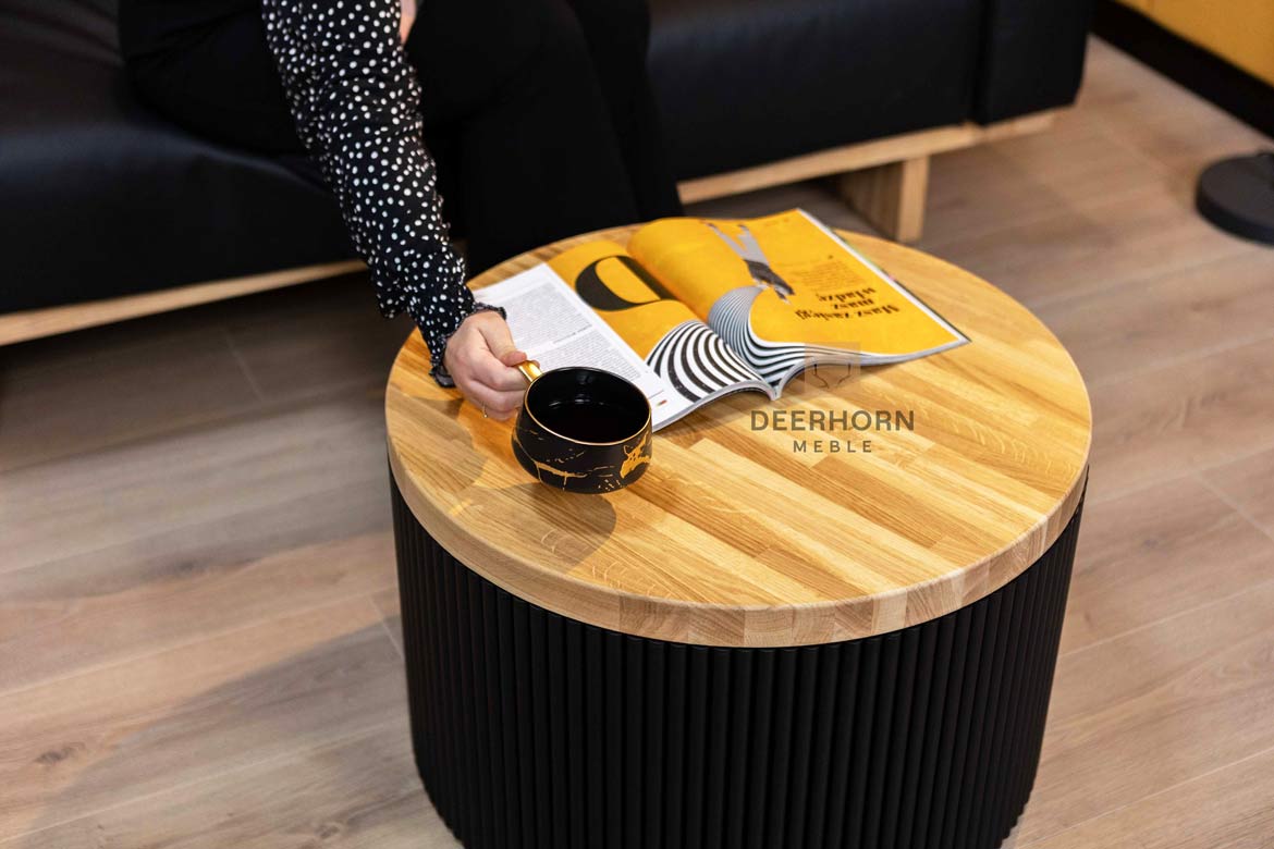 Runder geriffelter Couchtisch Ø 60 cm