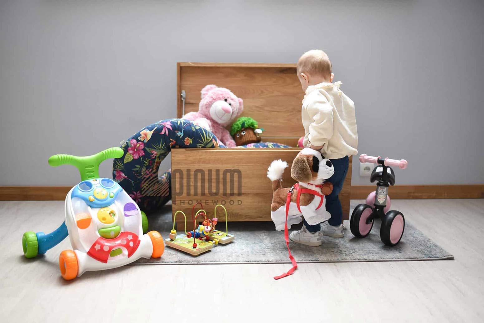 Holztruhe für Wohn- und Schlafzimmer für Spielzeug und andere Gegenstände