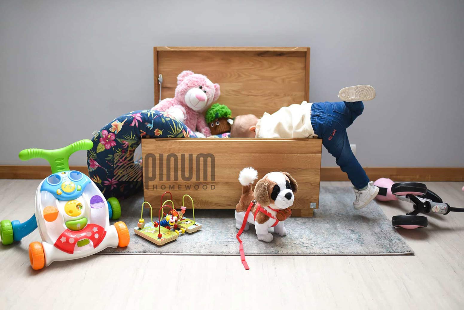 Holztruhe für Wohn- und Schlafzimmer für Spielzeug und andere Gegenstände