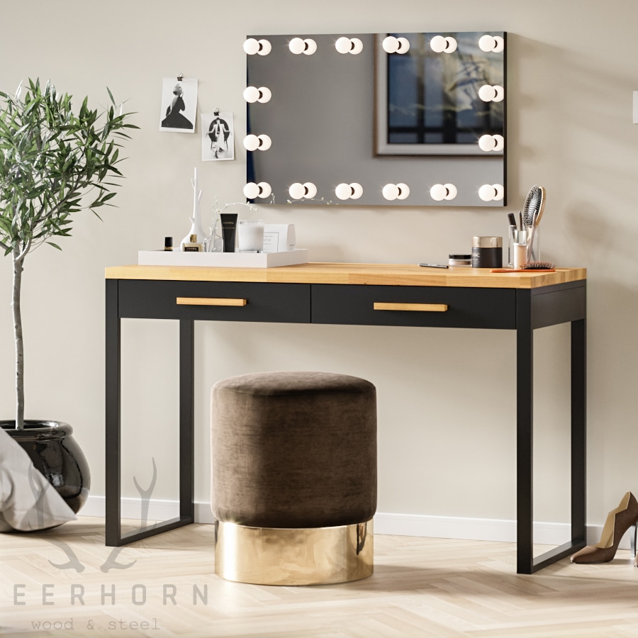 Schminktisch aus Holz und Metall für das Schlafzimmer