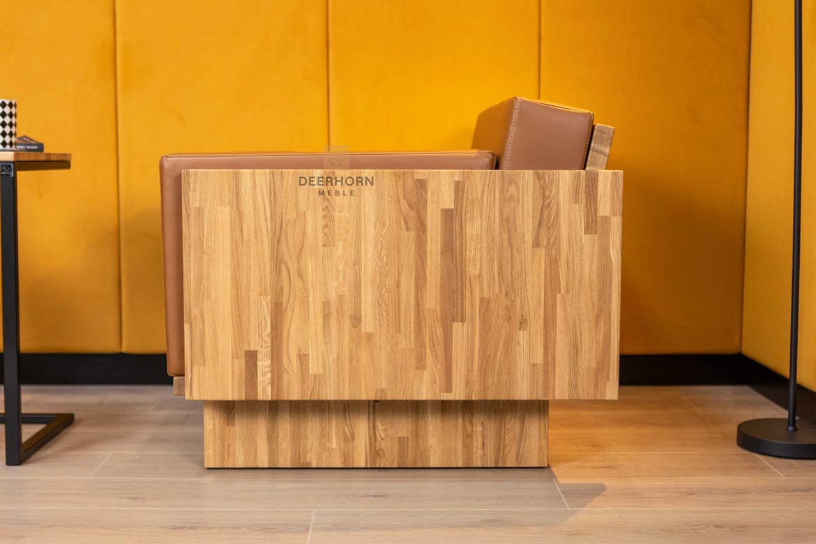 Einzelsessel für Büro, Wartezimmer aus ökologischem Leder, braun