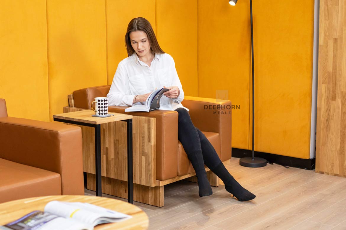 Einzelsessel für Büro, Wartezimmer aus ökologischem Leder, braun