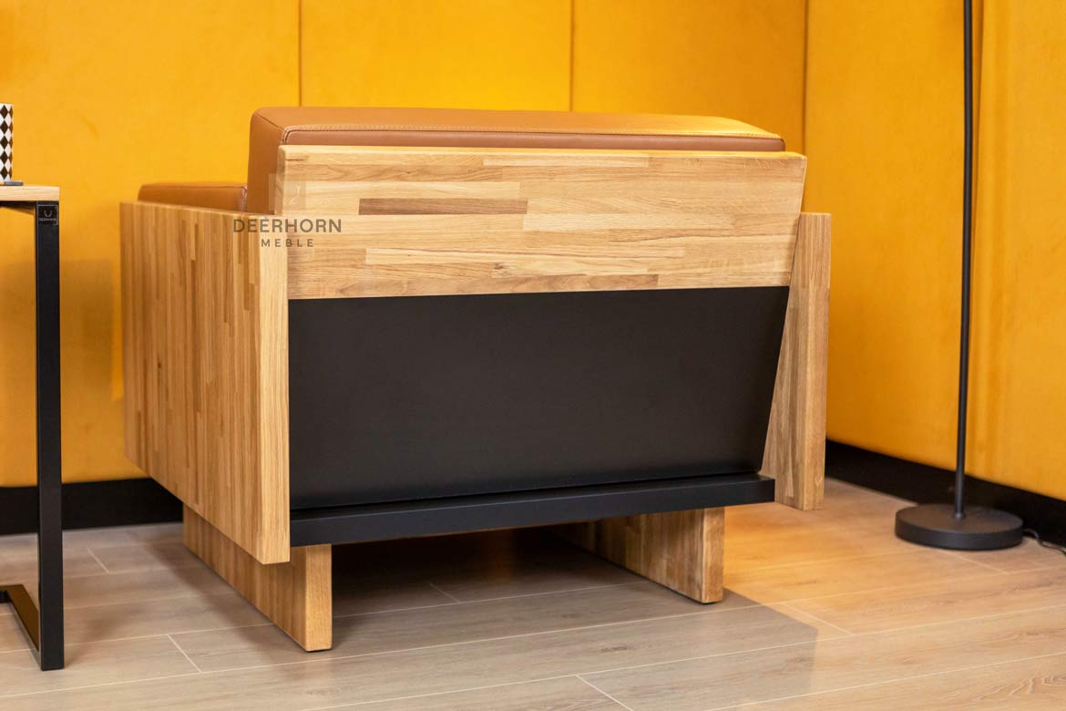 Einzelsessel für Büro, Wartezimmer aus ökologischem Leder, braun