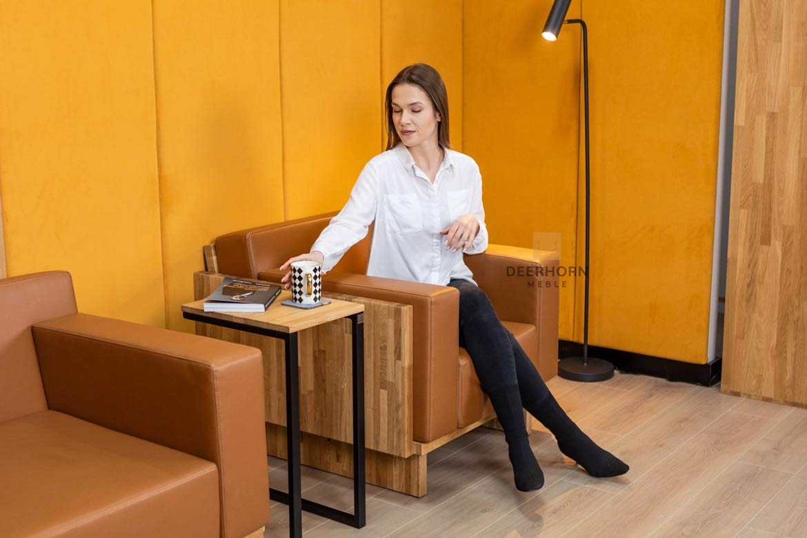 Einzelsessel für Büro, Wartezimmer aus ökologischem Leder, braun