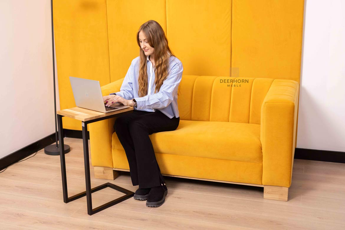 Sofa für zwei Personen für Wartezimmer, Hotels, Rezeption gelb