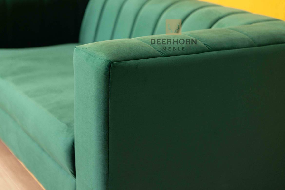 Zweisitzer-Sofa aus grünem Samt für Wartezimmer, Büro
