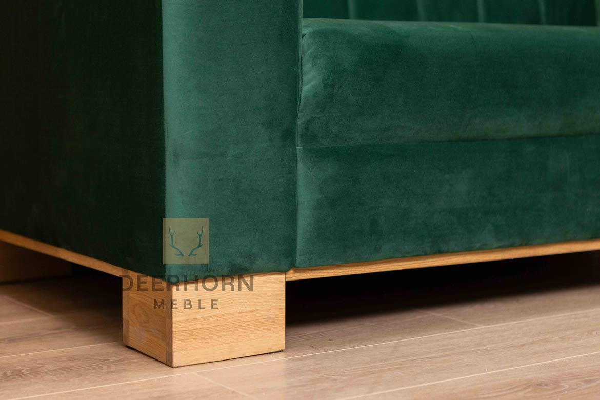 Zweisitzer-Sofa aus grünem Samt für Wartezimmer, Büro