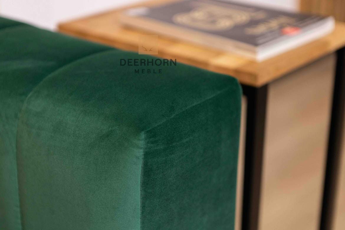 Zweisitzer-Sofa aus grünem Samt für Wartezimmer, Büro