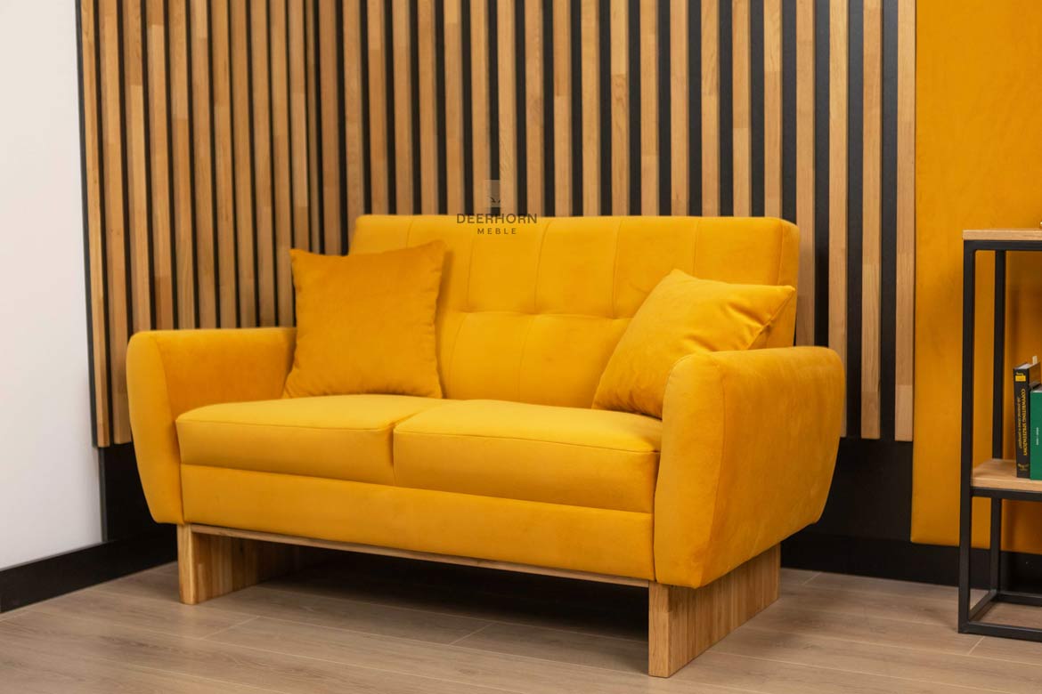 Zweisitziges Velours-Bürosofa