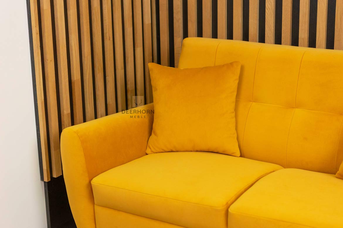 Zweisitziges Velours-Bürosofa