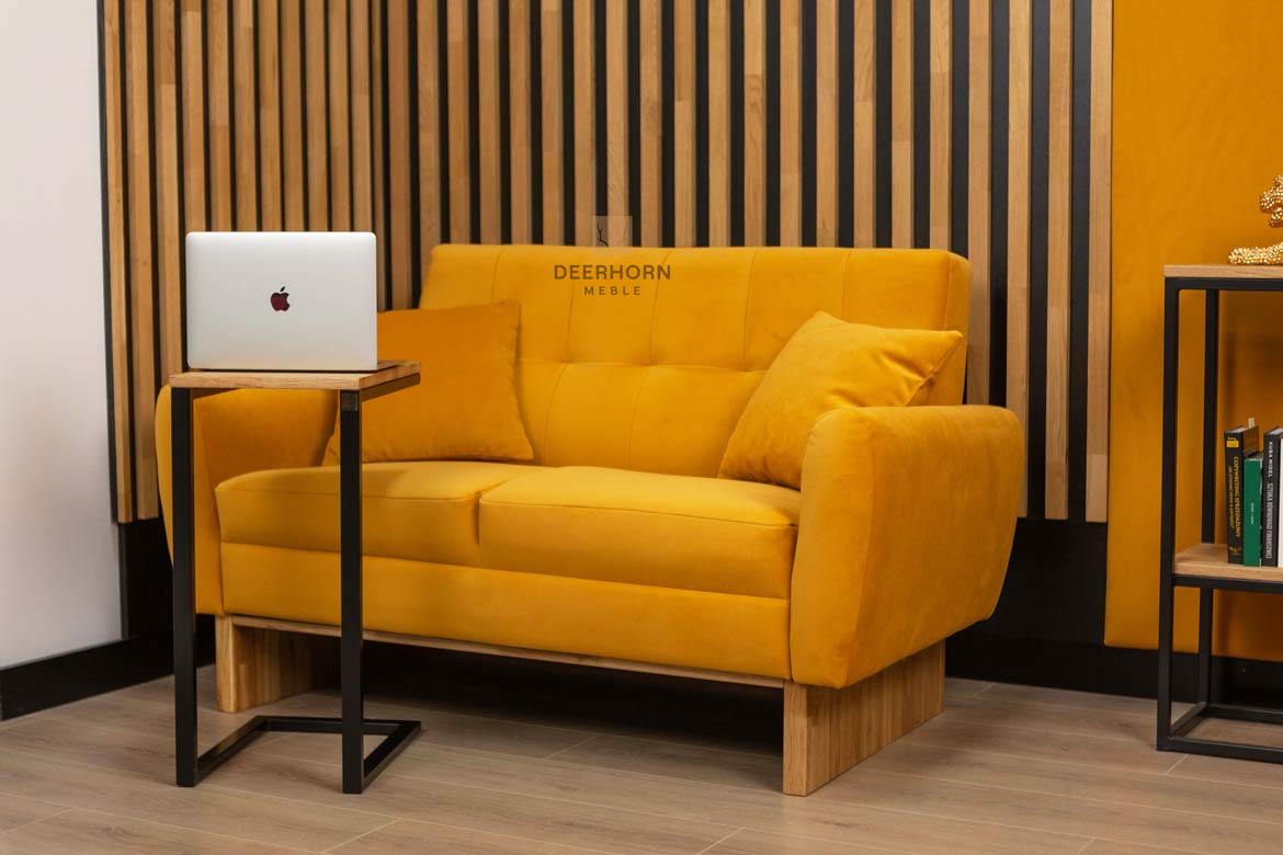 Zweisitziges Velours-Bürosofa