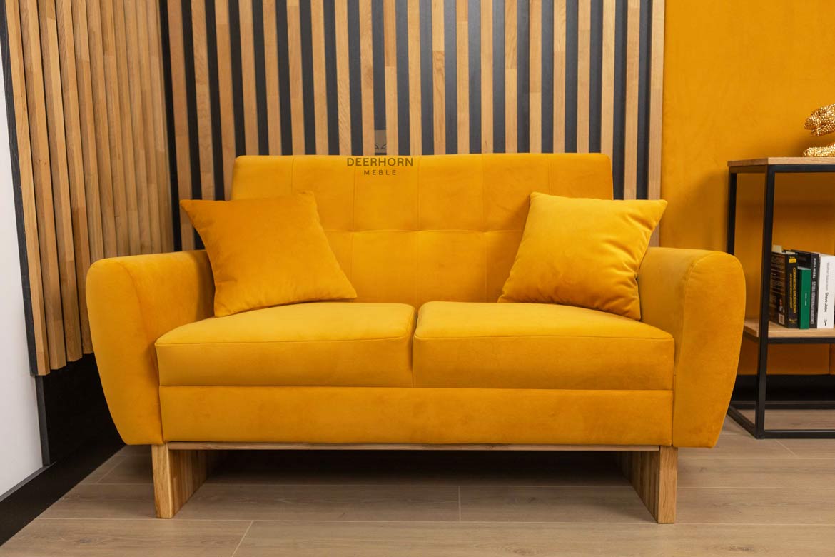 Zweisitziges Velours-Bürosofa