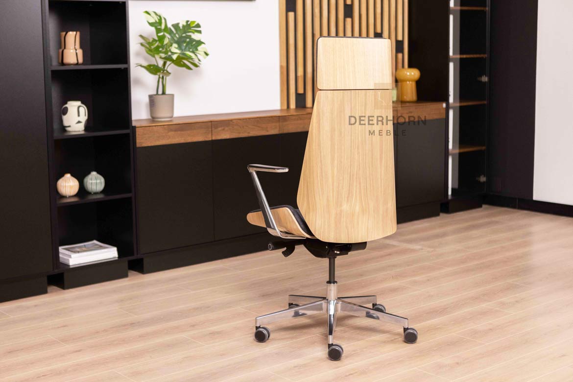 Bürosessel aus Holz, Eiche, gepolstert