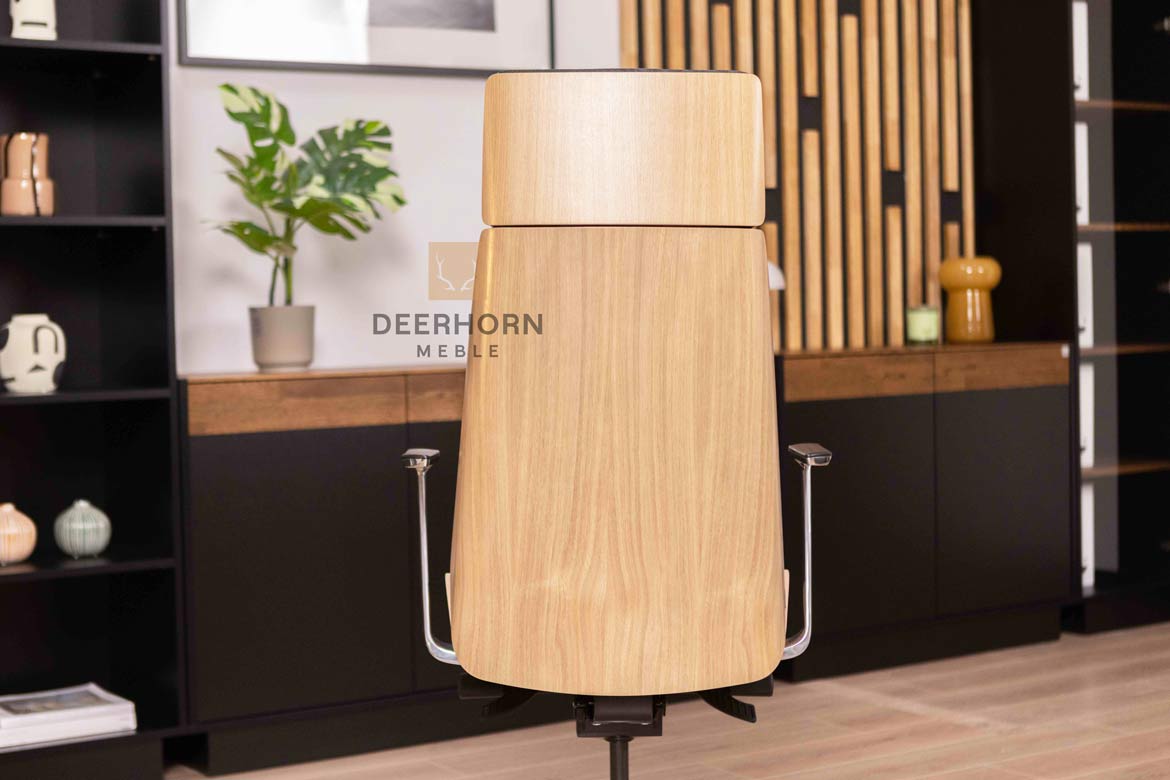 Bürosessel aus Holz, Eiche, gepolstert