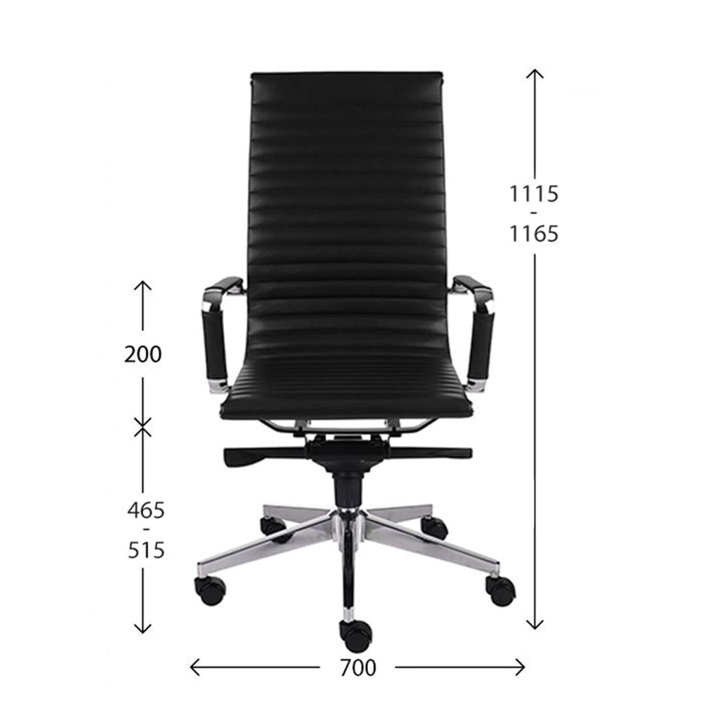 Bürosessel, ergonomisch, schwarzes Leder