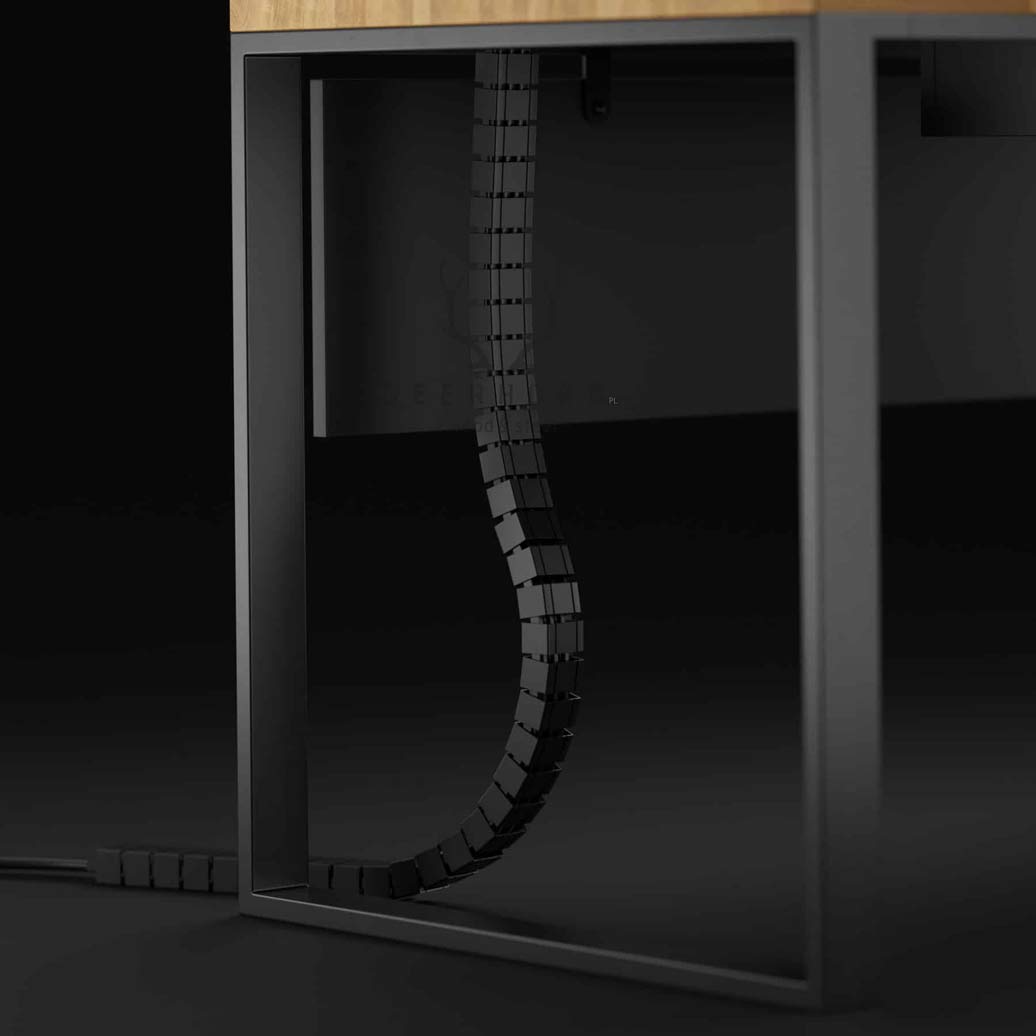 Vertikaler Kabelkanal für den Schreibtisch