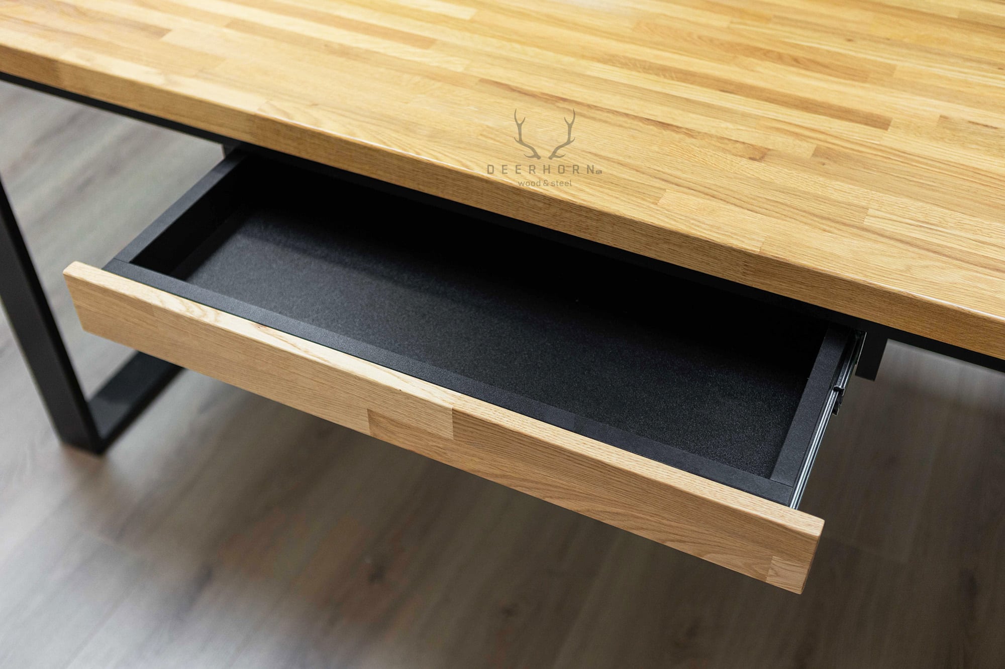 Schublade mit niedriger Front, mit Auszug für Loft-Desk - Holzfront