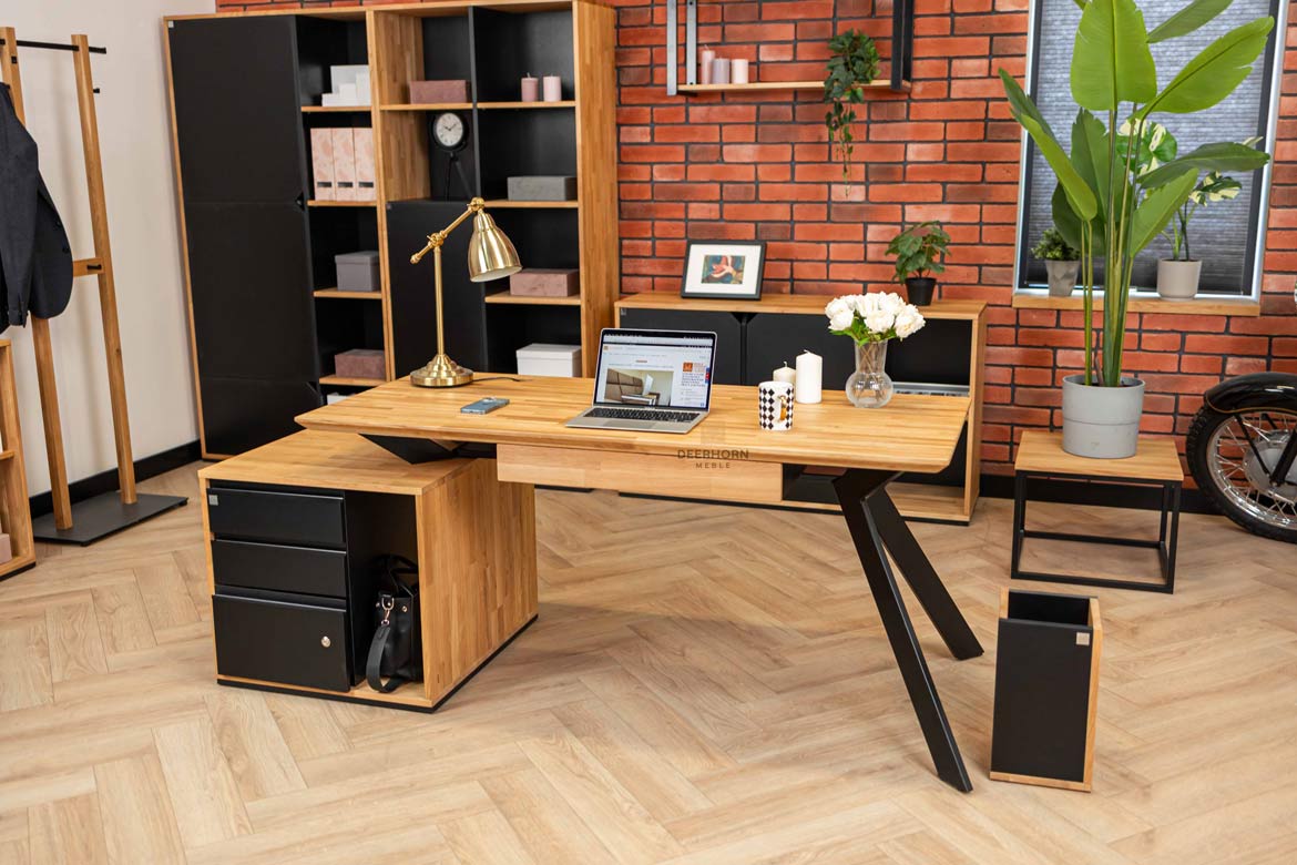 Schublade mit hoher Holzfront für Schreibtisch