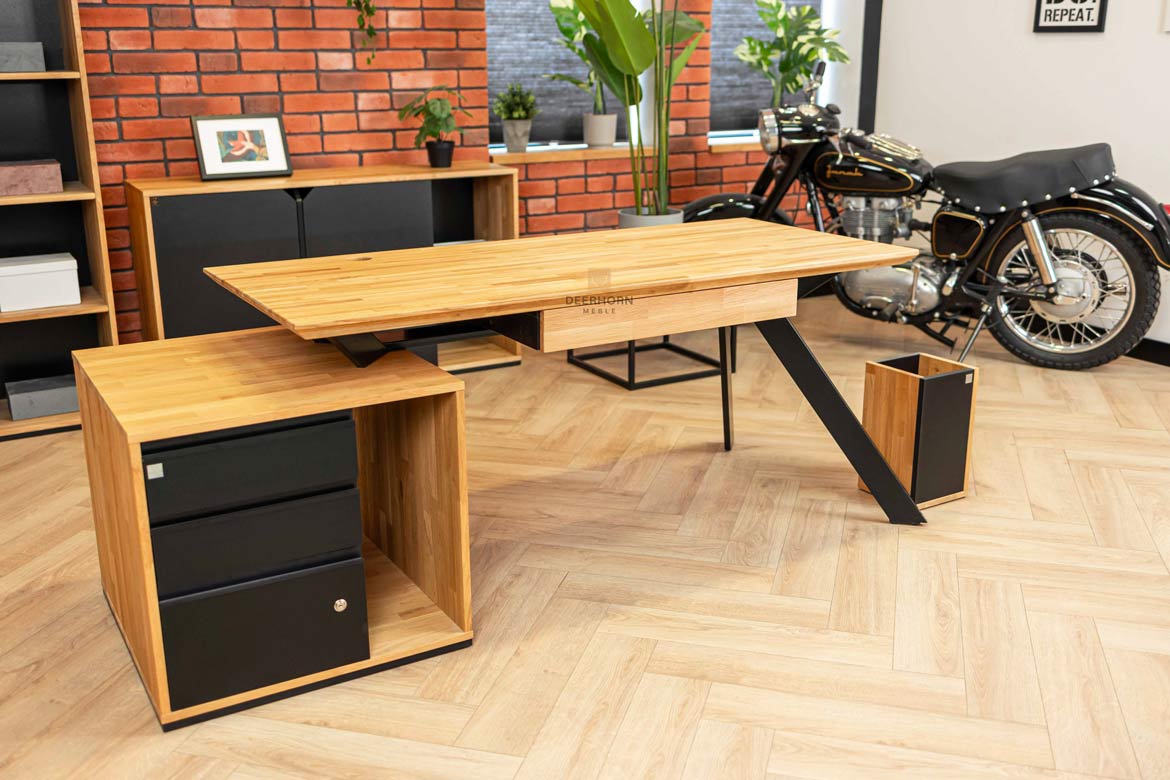 Schublade mit hoher Holzfront für Schreibtisch