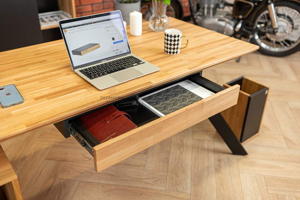 Schublade mit hoher Holzfront für Schreibtisch
