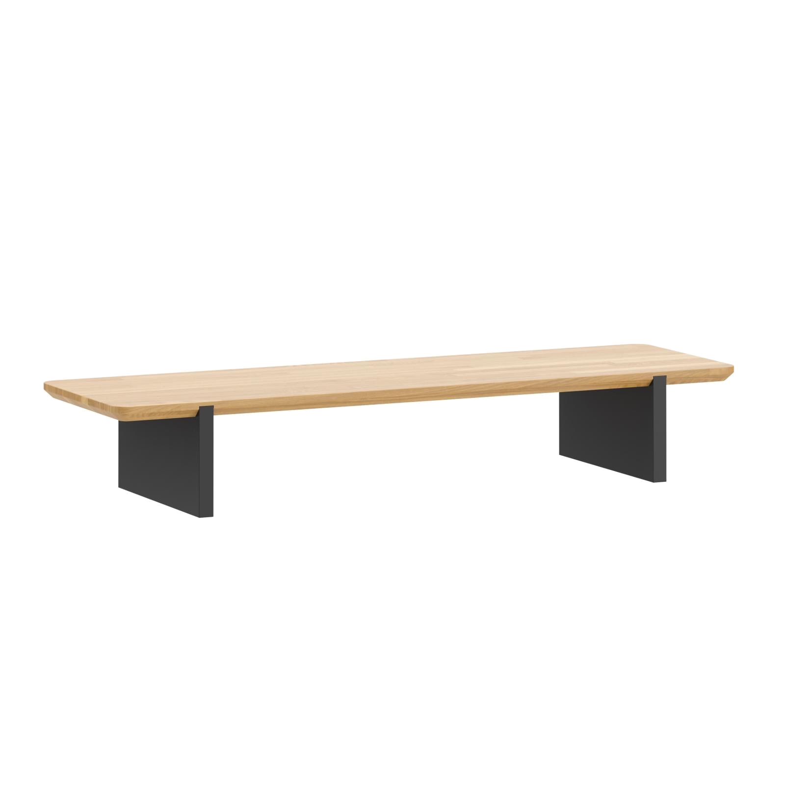 Monitortischverlängerung aus Massivholz, schwarz