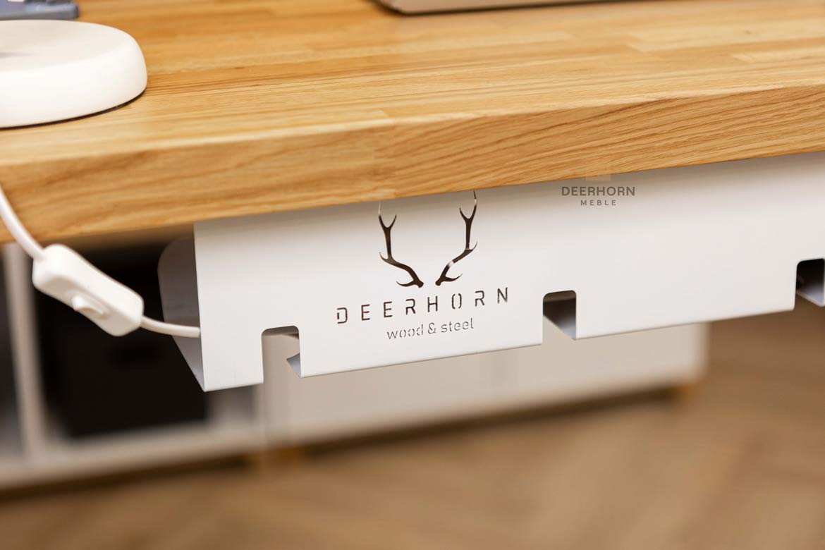 Kabelhalter, Untertisch-Organizer weiß Deerhorn