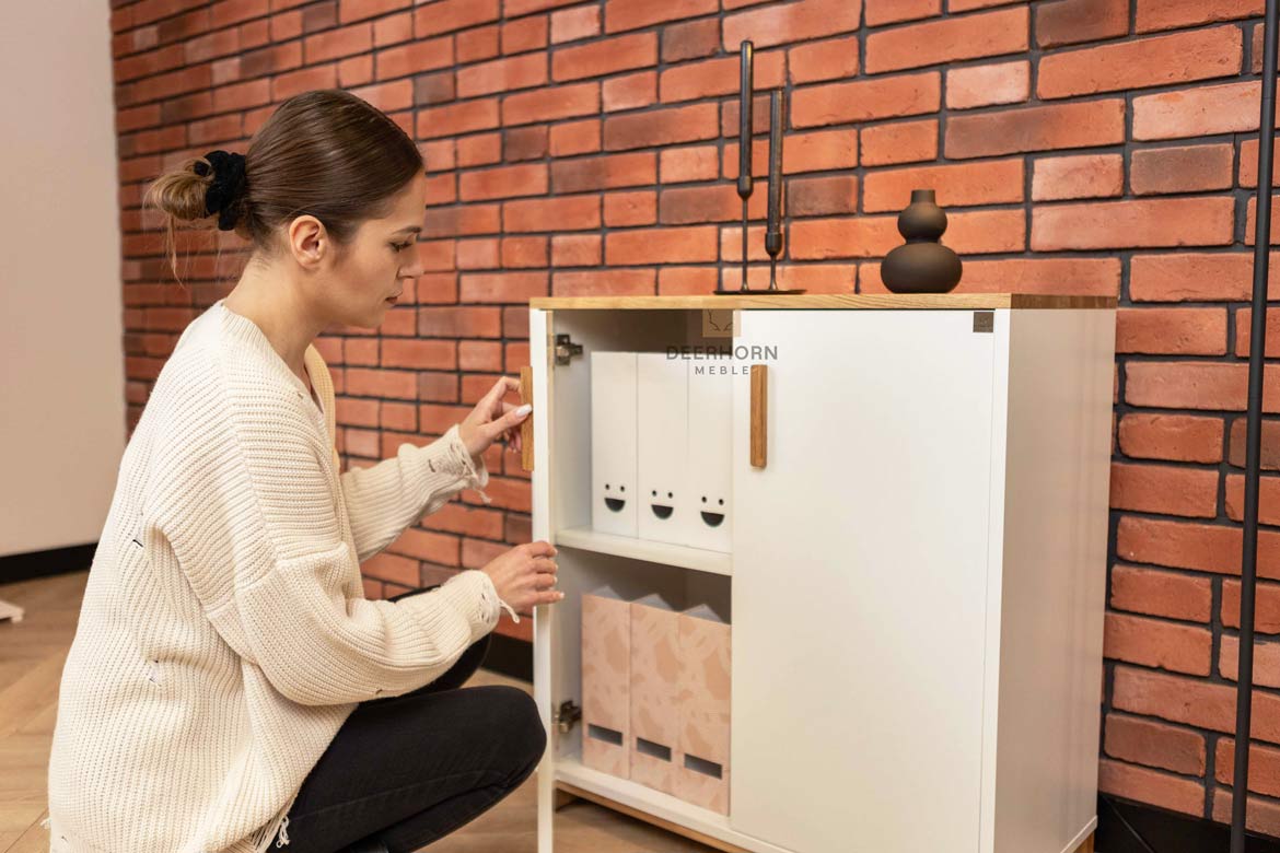 Zweitürige Kommode, Büro, schwarz