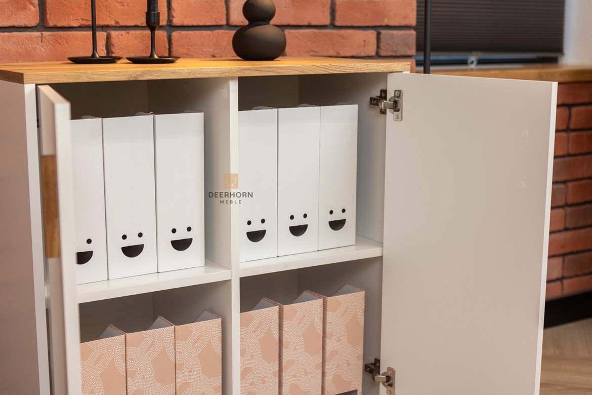 Zweitürige Kommode, Büro, schwarz
