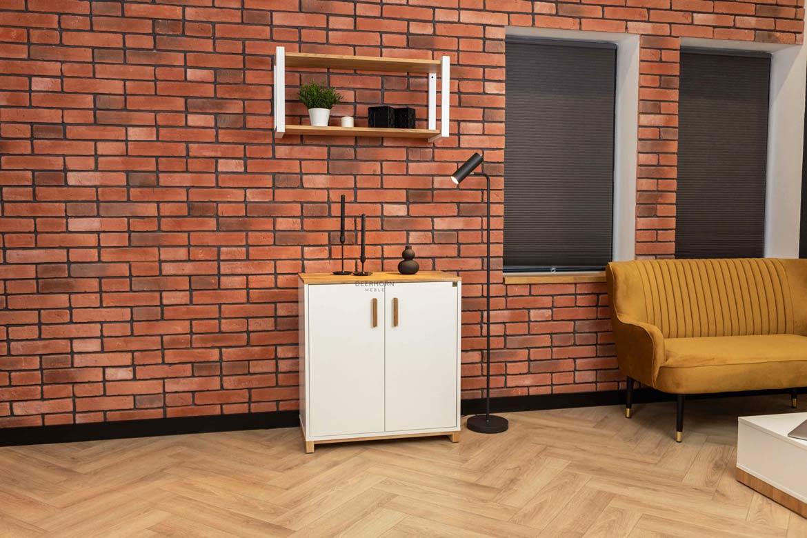 Zweitürige Kommode, Büro, schwarz