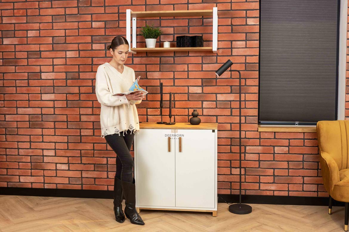 Zweitürige Kommode, Büro, schwarz