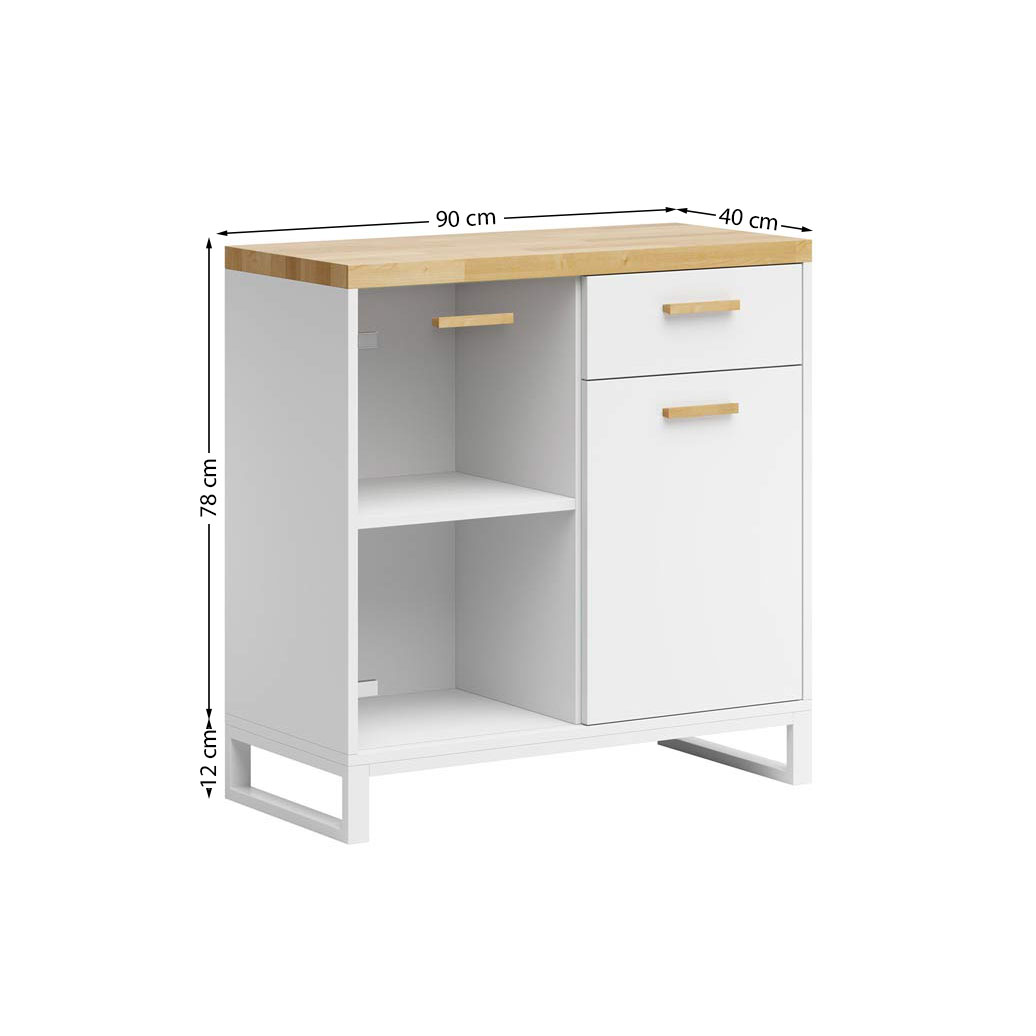 Weißer Kaffeemaschinenschrank für das Büro