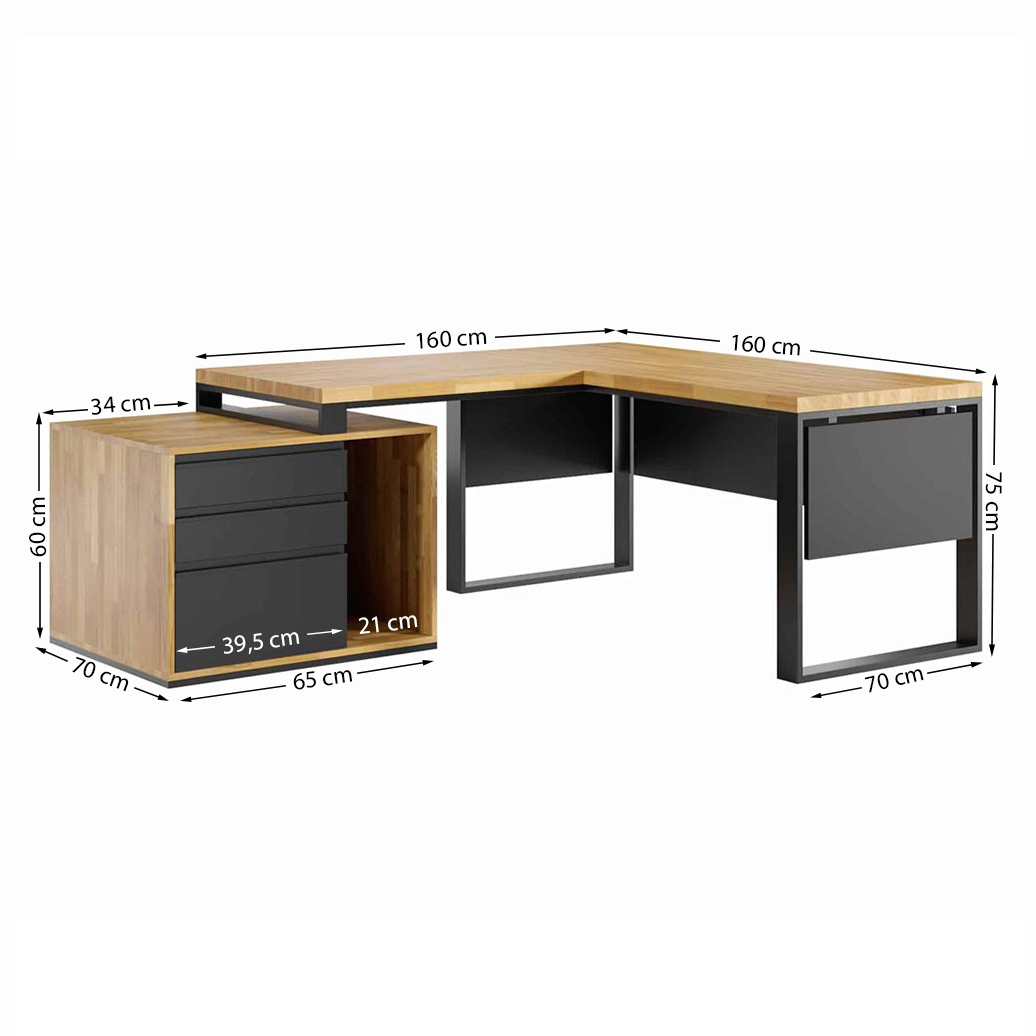 Bureau d'angle Loft Office Plus